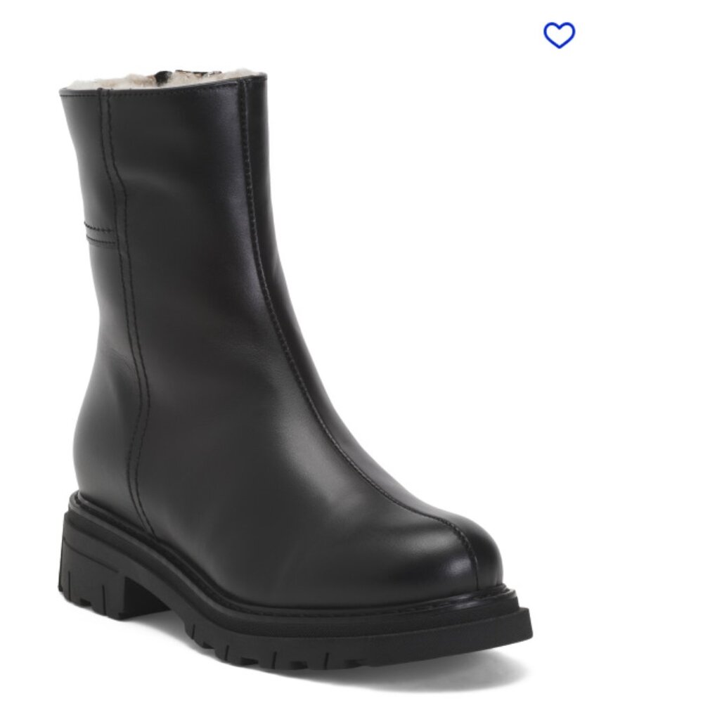 NEW LA CANADIENNE Leather Debby Boots in black for women 1225 15m8